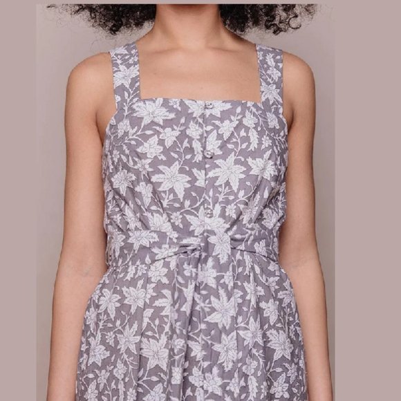 Mata Traders Della Dress Grey Floral NWT - Picture 3 of 9